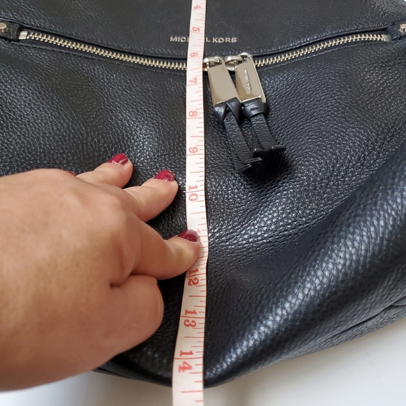 Michael kors pebble leather backpack black silver chain bag WOMEN'S - Picture 3 of 12